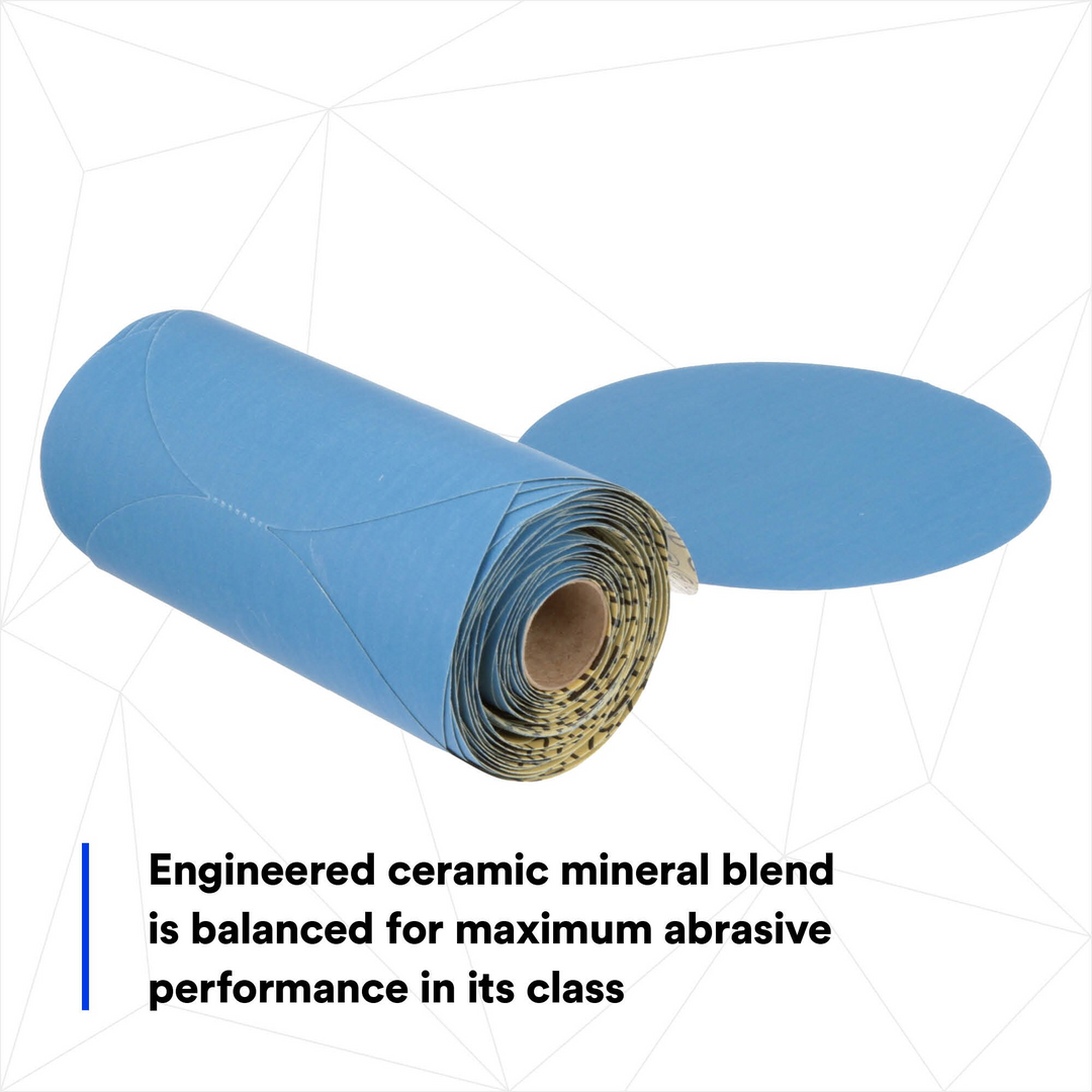 3M Stikit Blue Abrasive Disc Roll, 36211, 6 in, 400 grade, 100 discs
per roll