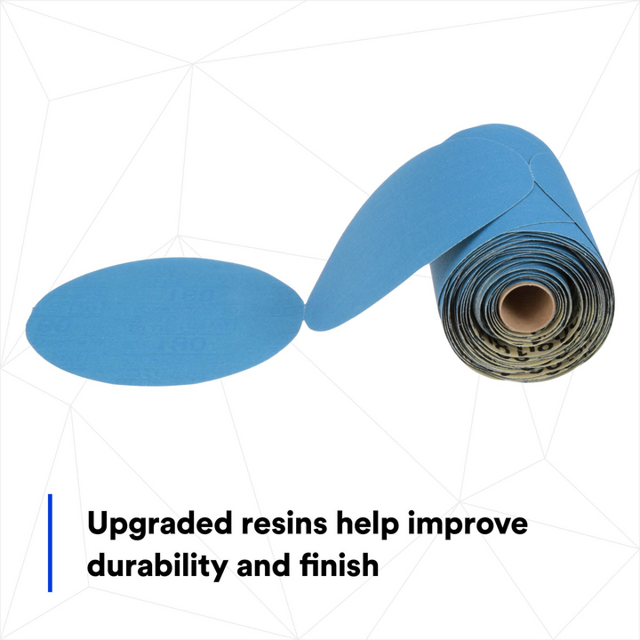 3M Stikit Blue Abrasive Disc Roll, 36206, 6 in, 180 grade, 100 discs
per roll