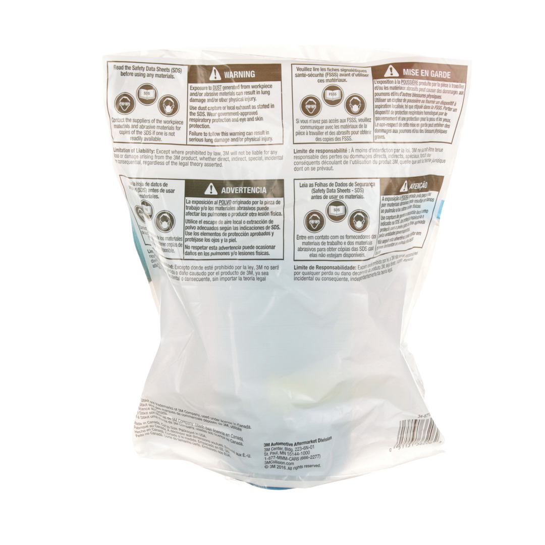 3M Stikit Blue Abrasive Disc Roll, 36206, 6 in, 180 grade, 100 discs
per roll