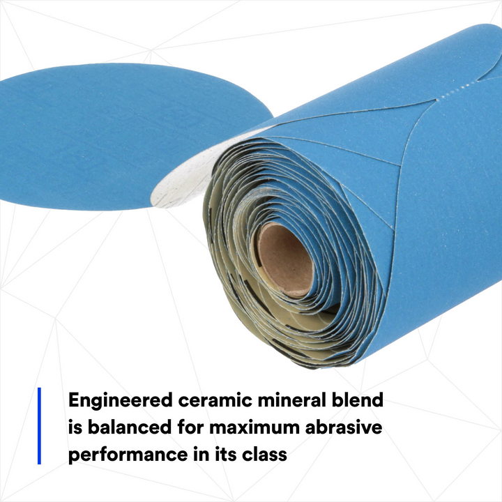 3M Stikit Blue Abrasive Disc Roll, 36206, 6 in, 180 grade, 100 discs
per roll