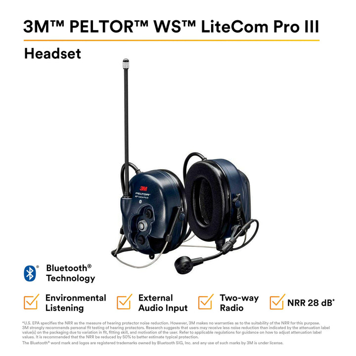 3M PELTOR WS LiteCom PRO III Headset - Neckband - MT73H7B4D10-NA