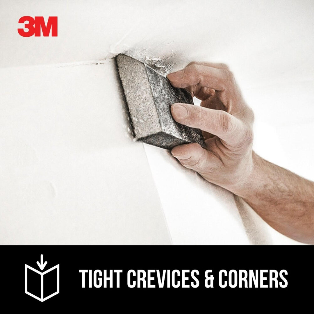 3M Drywall Sanding Sponge CP-042, Single Angle, 2 7/8 in x 4 7/8 in x 1 in, Fine