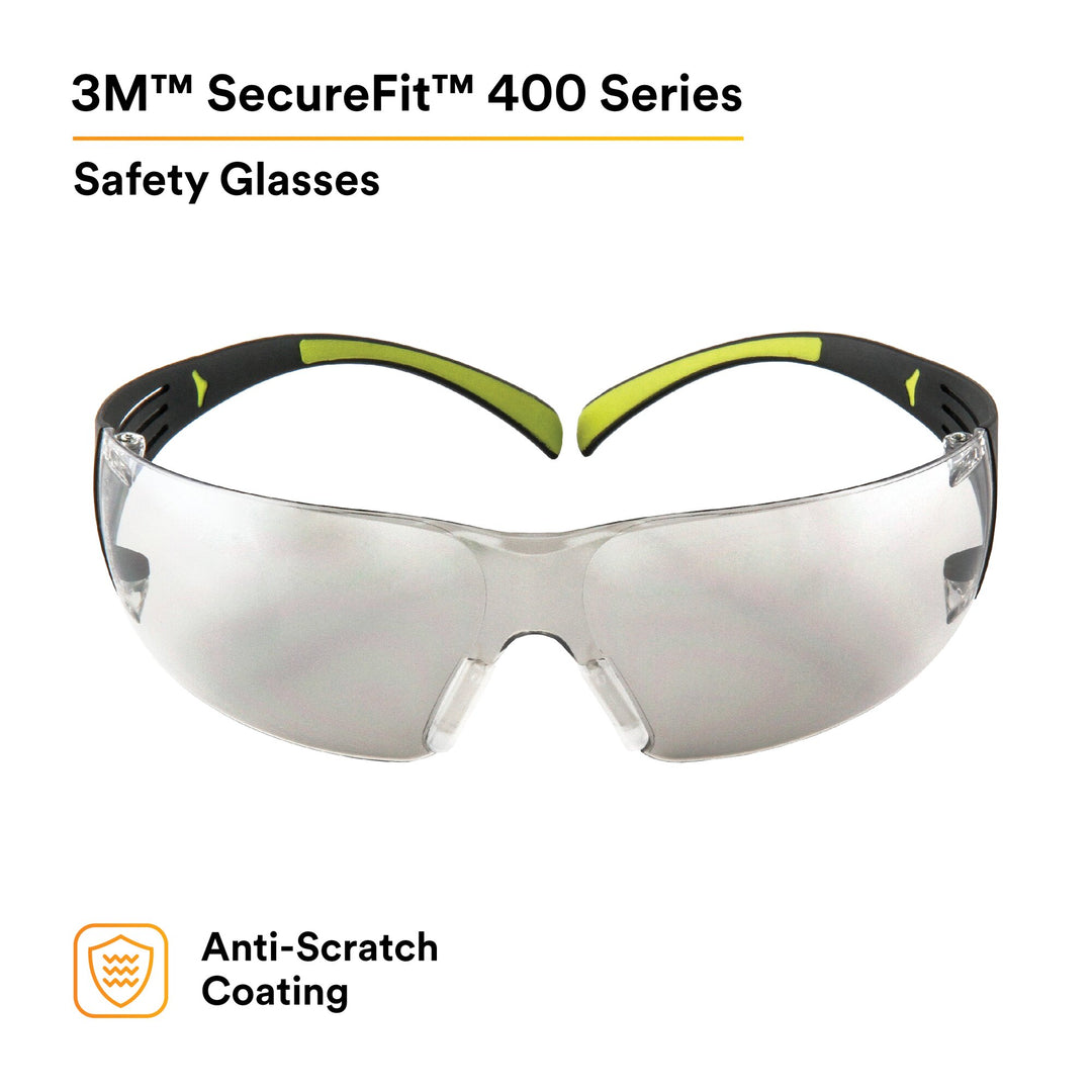 3M SecureFit Protective Eyewear SF410AS, Indoor/Outdoor Mirror Lens