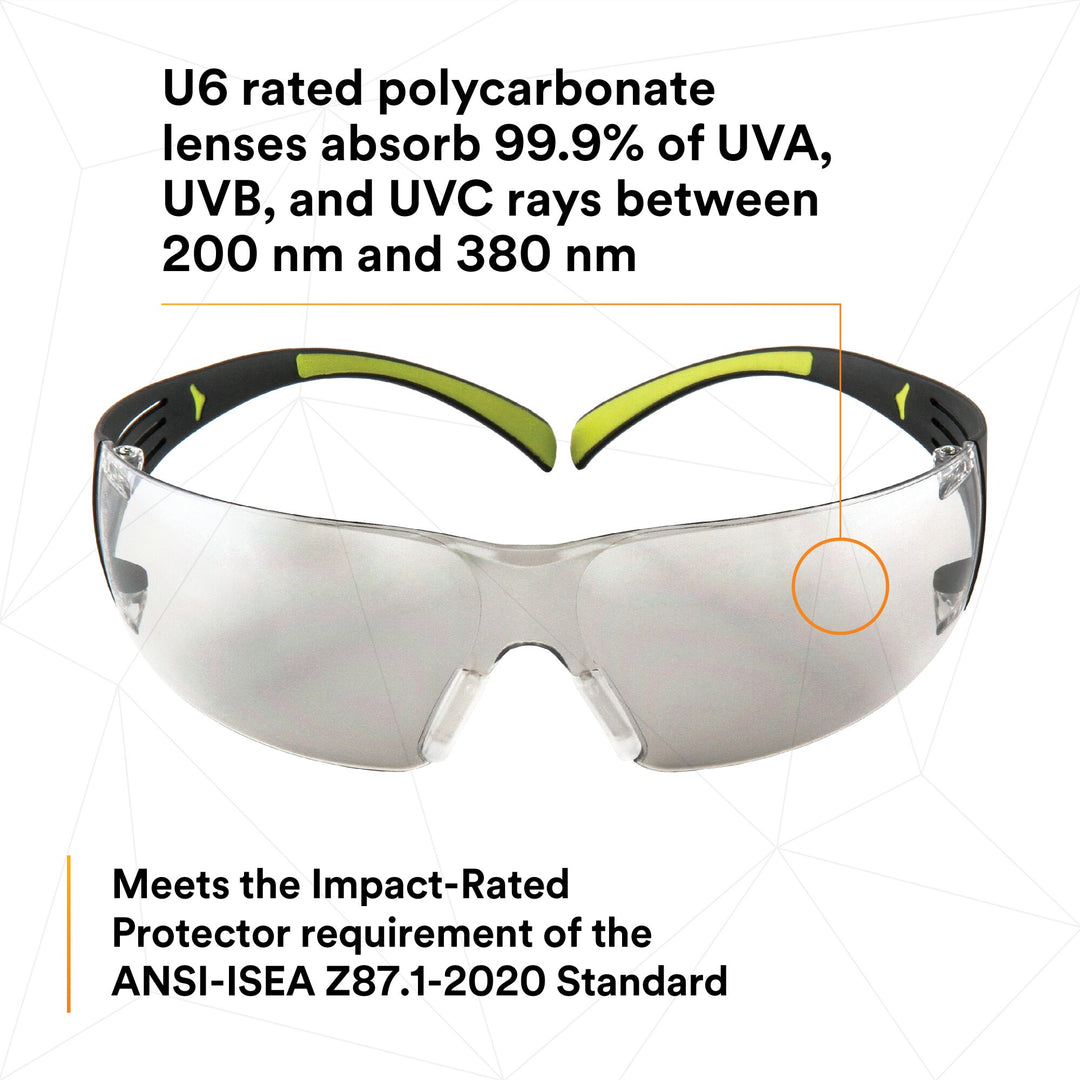 3M SecureFit Protective Eyewear SF410AS, Indoor/Outdoor Mirror Lens
