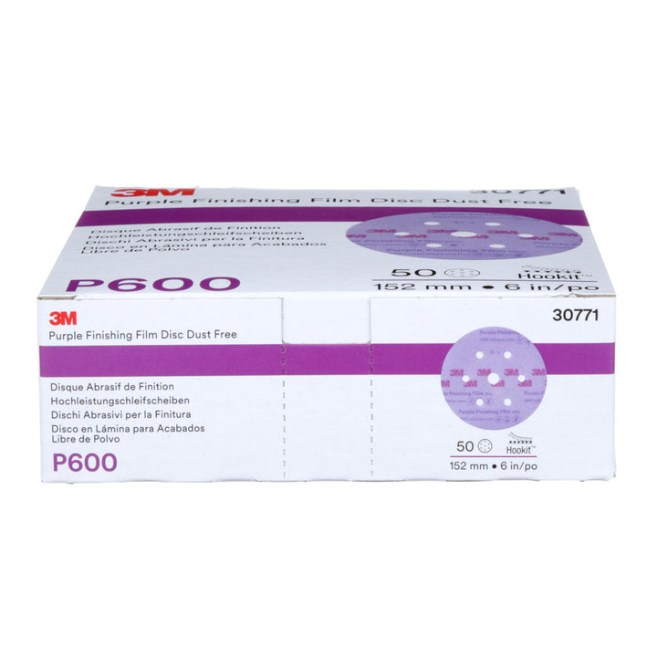3M Purple Finishing Film Hookit Disc Dust-Free, 30771, 6 in, P600