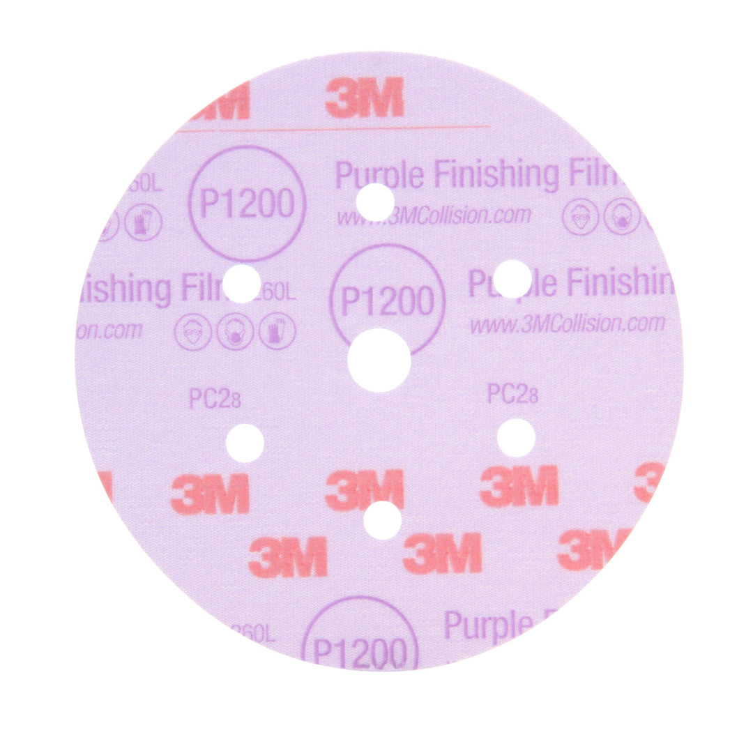 3M Hookit Purple Finishing Film Abrasive Disc 260L, 30768, 6 in, Dust
Free