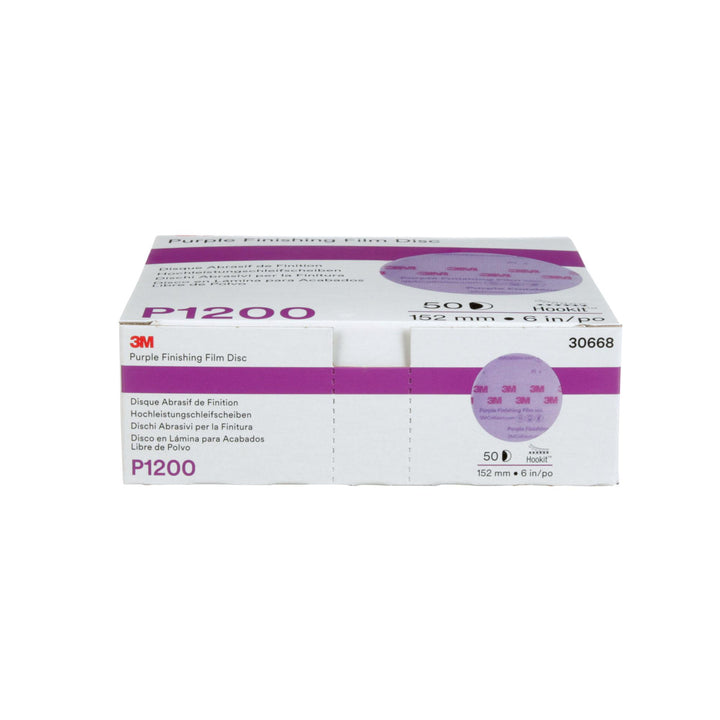 3M Hookit Purple Finishing Film Abrasive Disc 260L, 30668, 6 in,
P1200