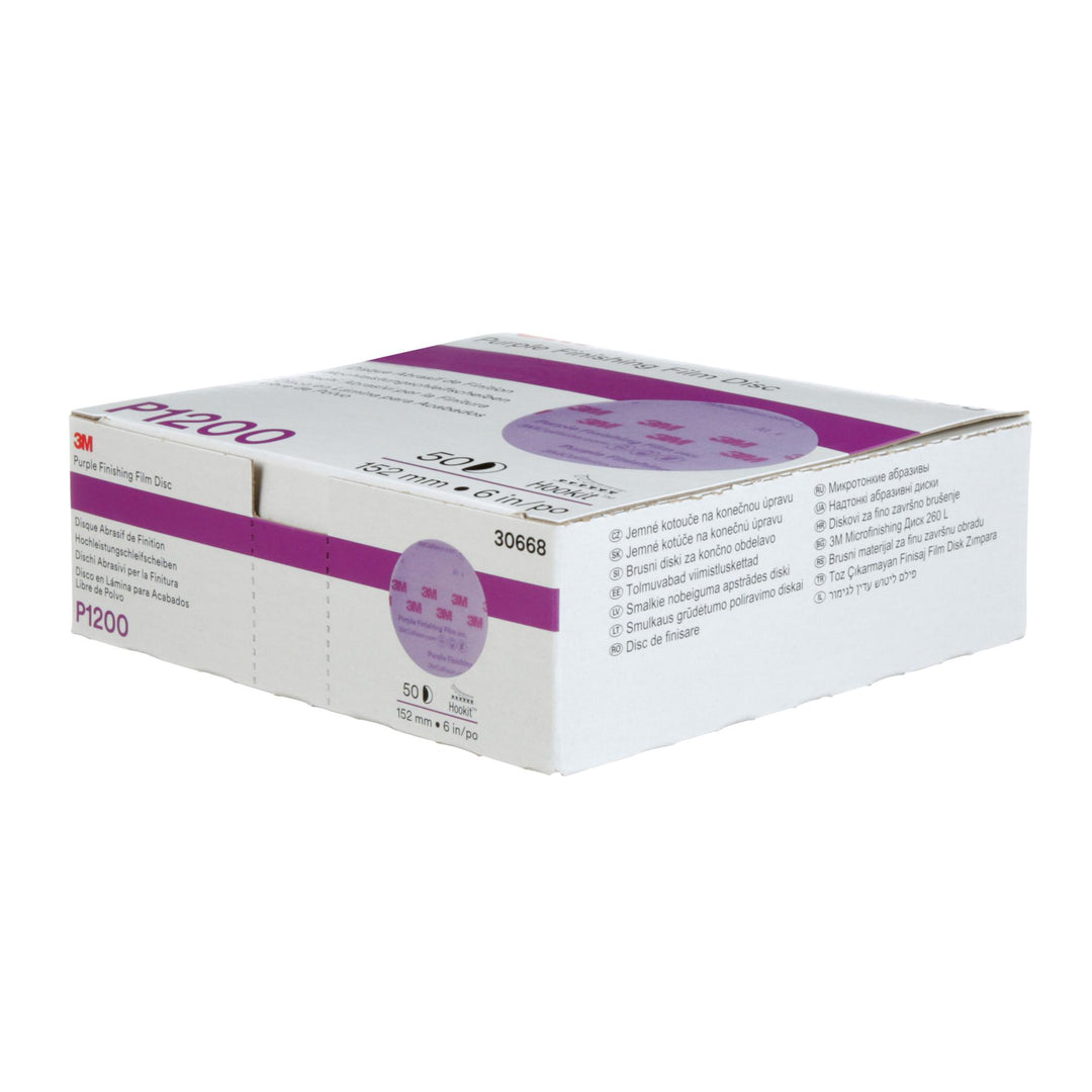 3M Hookit Purple Finishing Film Abrasive Disc 260L, 30668, 6 in,
P1200