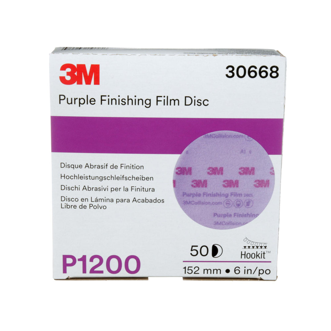 3M Hookit Purple Finishing Film Abrasive Disc 260L, 30668, 6 in,
P1200