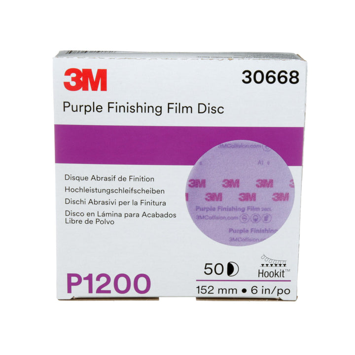 3M Hookit Purple Finishing Film Abrasive Disc 260L, 30668, 6 in,
P1200