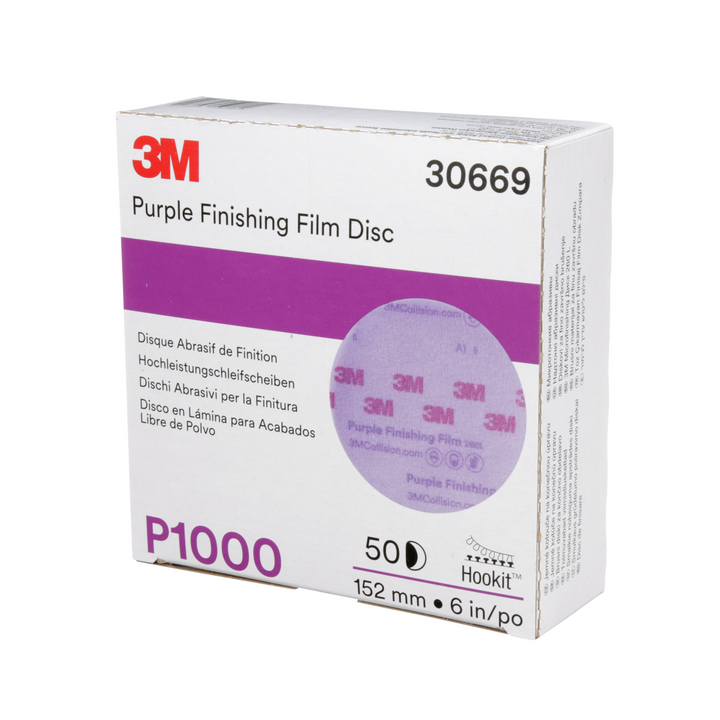 3M Hookit Purple Finishing Film Abrasive Disc 260L, 30669, 6 in,
P1000