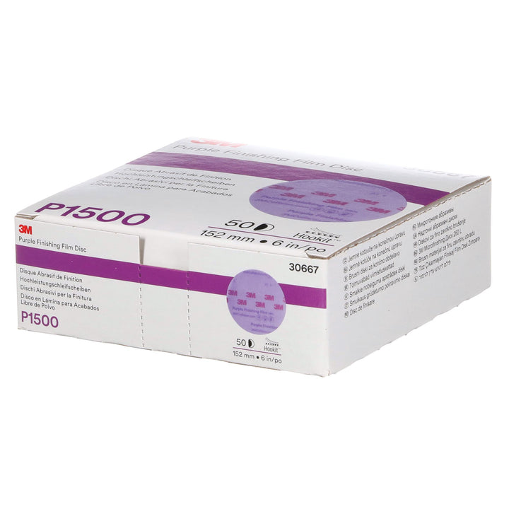 3M Hookit Purple Finishing Film Abrasive Disc 260L, 30667, 6 in,
P1500