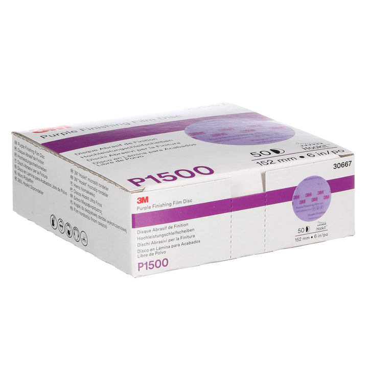 3M Hookit Purple Finishing Film Abrasive Disc 260L, 30667, 6 in,
P1500