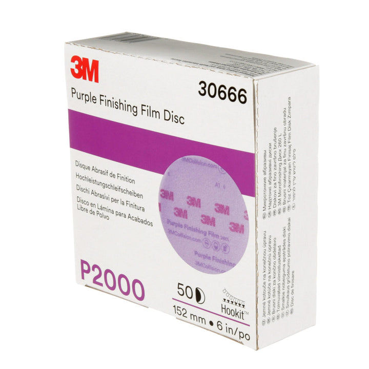 3M Hookit Purple Finishing Film Abrasive Disc 260L, 30666, 6 in,
P2000