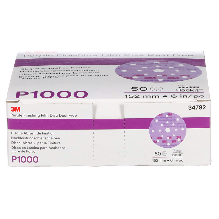 3M Hookit Purple Finishing Film Abrasive Disc 260L, 34782, 6 in, Dust
Free