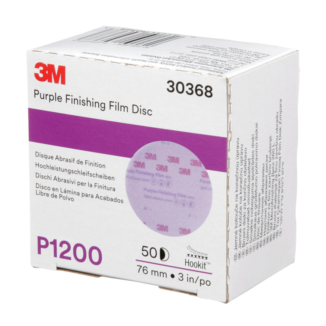 3M Hookit Purple Finishing Film Abrasive Disc 260L, 30368, 3 in,
P1200