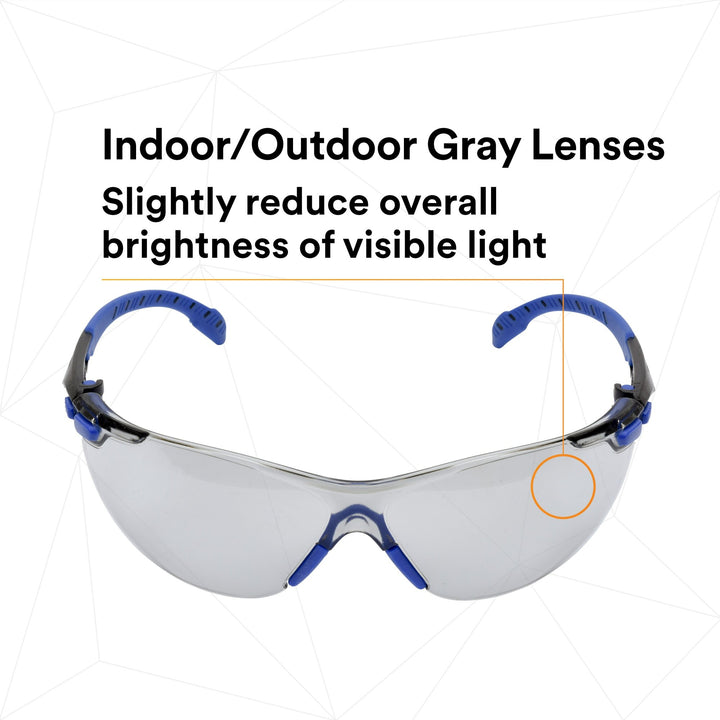 3M Solus 1000-Series Safety Glasses S1107SGAF-KT, Kit, Foam, Strap,BLU/BLK