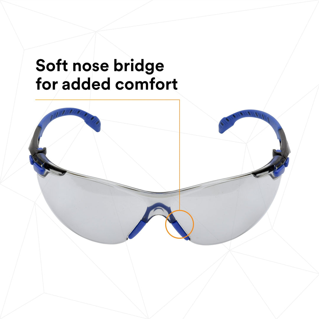3M Solus 1000-Series Safety Glasses S1107SGAF-KT, Kit, Foam, Strap,BLU/BLK