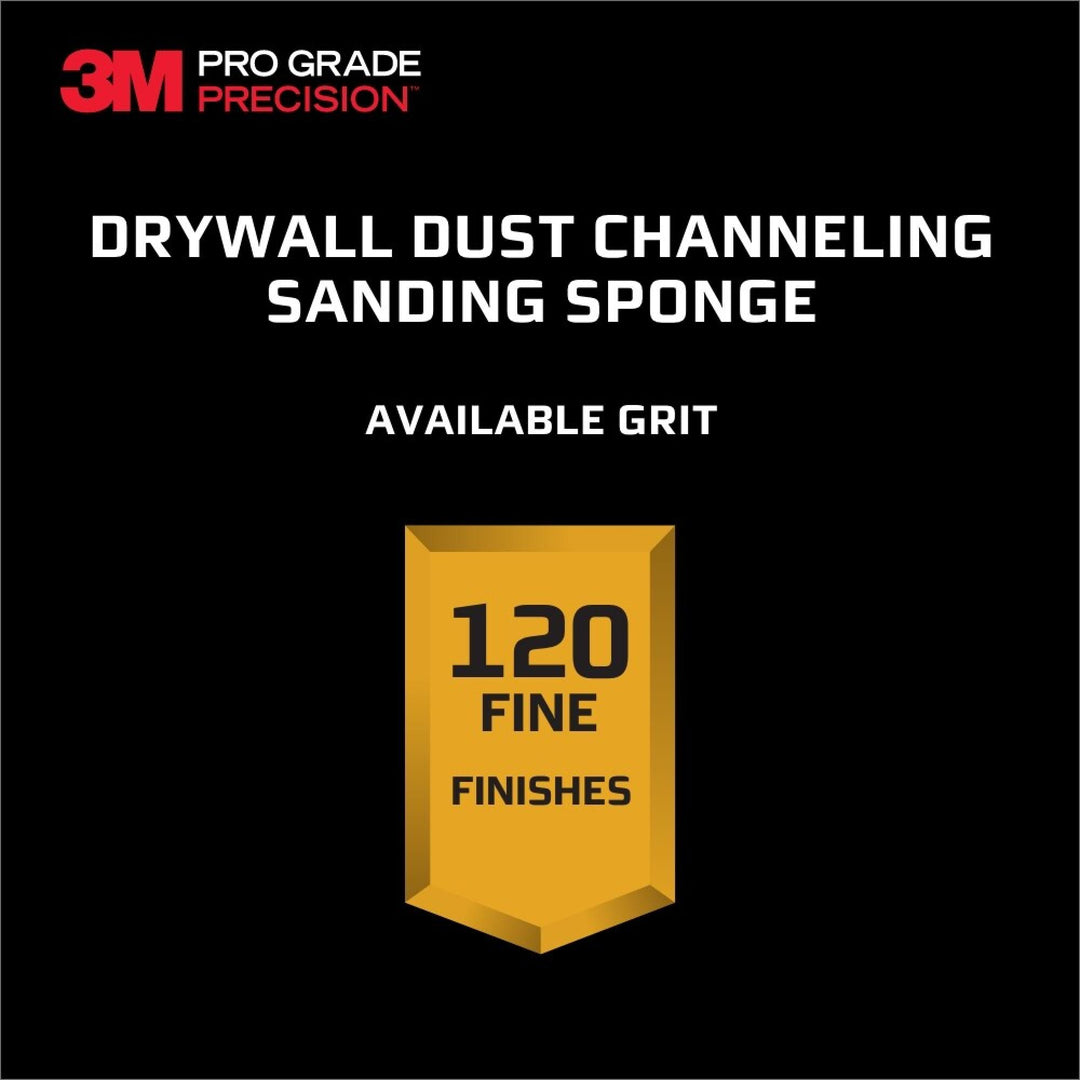 3M Pro Grade Precision Drywall Dust Channeling Sanding Sponge Fine