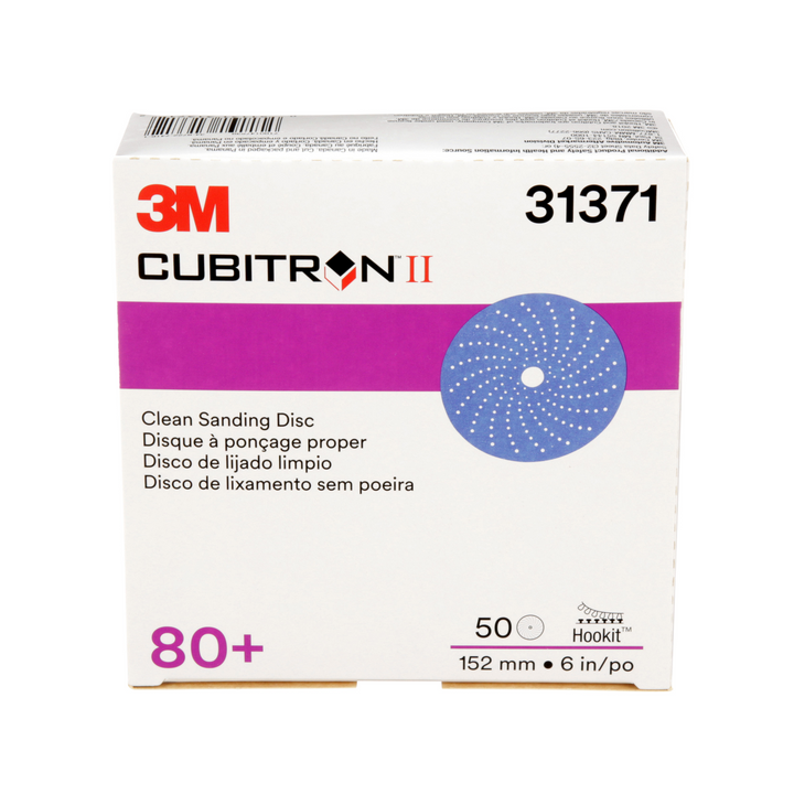 3M Cubitron II Hookit Clean Sanding Abrasive Disc, 31371, 6 in, 80+
grade