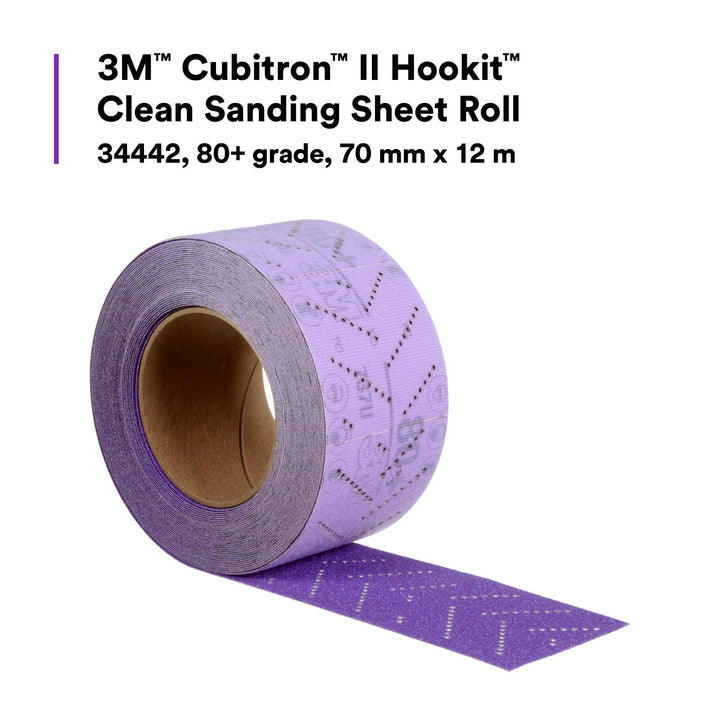 3M Cubitron II Hookit Clean Sanding Sheet Roll, 34442, 80+ grade, 70
mm x 12 m