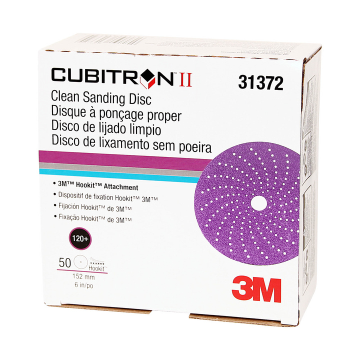 3M Cubitron II Hookit Clean Sanding Abrasive Disc, 31372, 6 in, 120+
grade