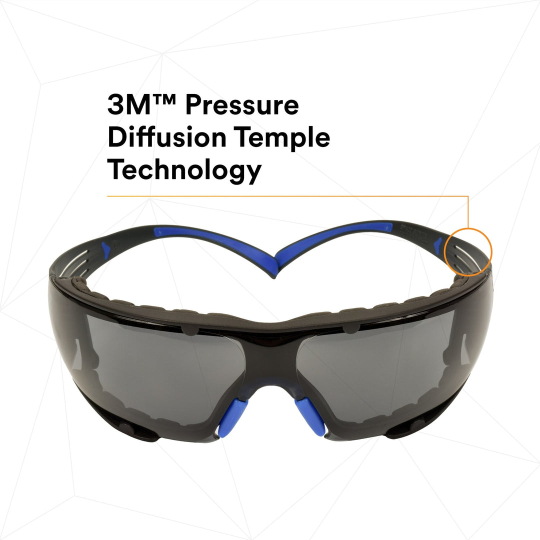 3M SecureFit Safety Glasses SF402SGAF-BLU-F, Blue/Gray