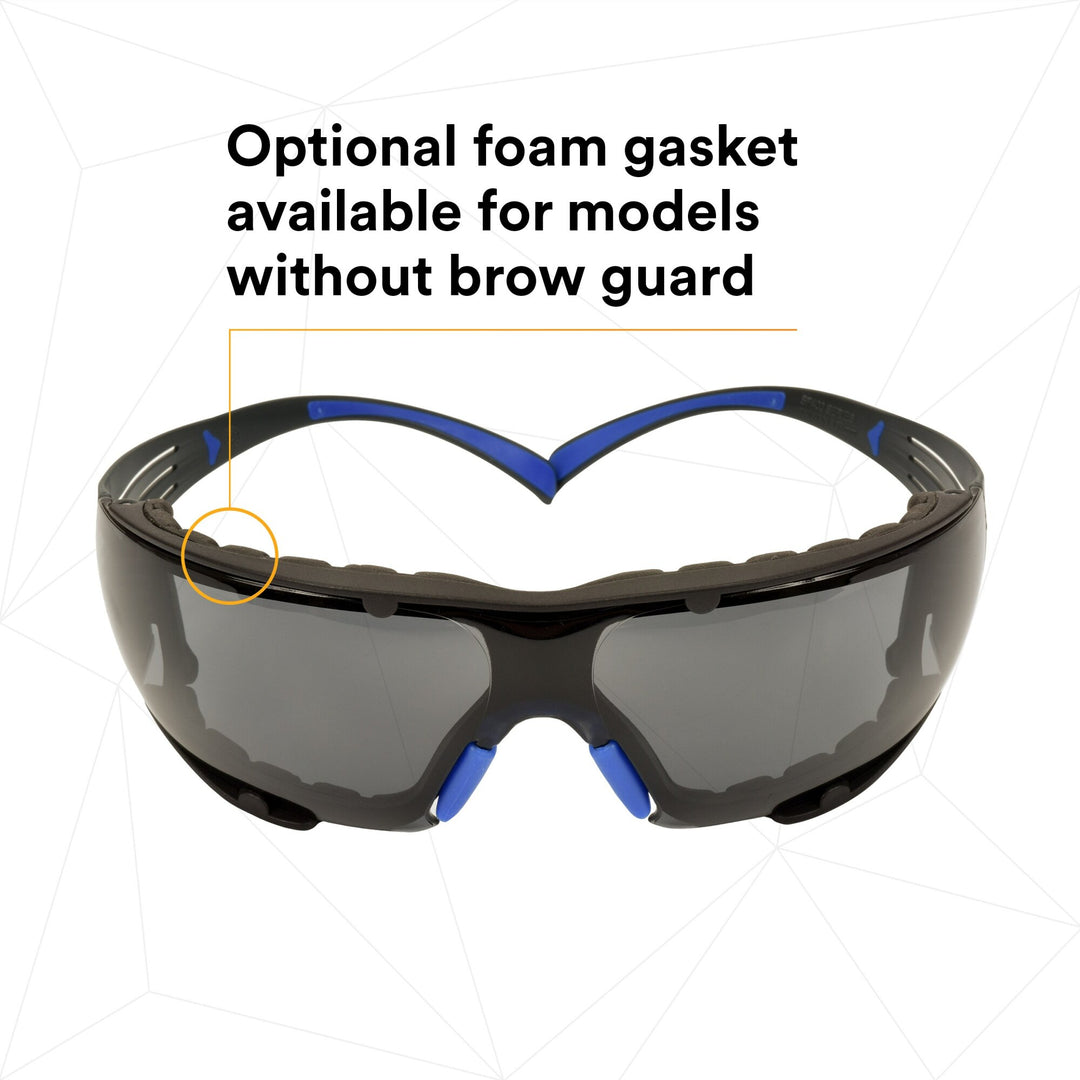3M SecureFit Safety Glasses SF402SGAF-BLU-F, Blue/Gray