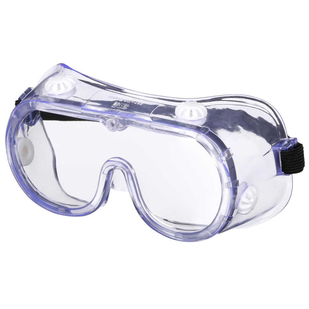 3M Goggle Chemical Splash, 91252H1-DC-10, Black Strap, Clear Lens