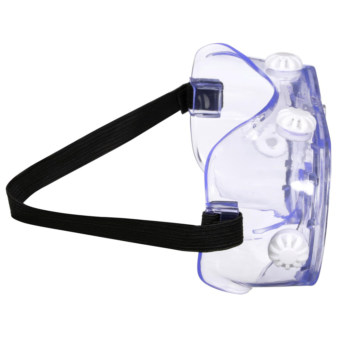 3M Goggle Chemical Splash, 91252H1-DC-10, Black Strap, Clear Lens