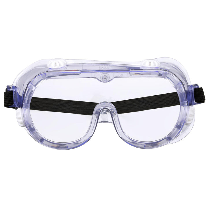 3M Goggle Chemical Splash, 91252P1-DC, Black Strap, Clear Lens