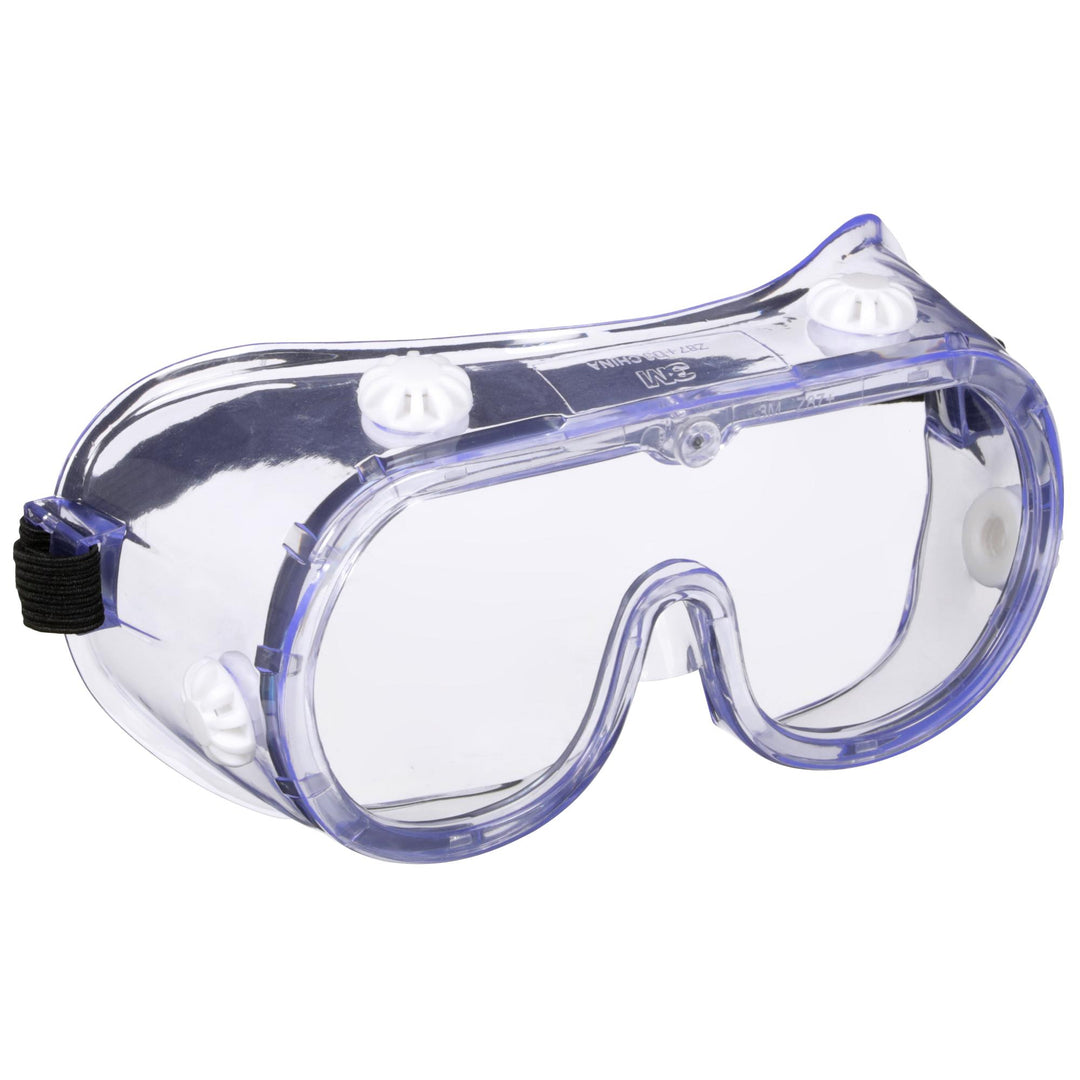 3M Goggle Chemical Splash, 91252P1-DC, Black Strap, Clear Lens