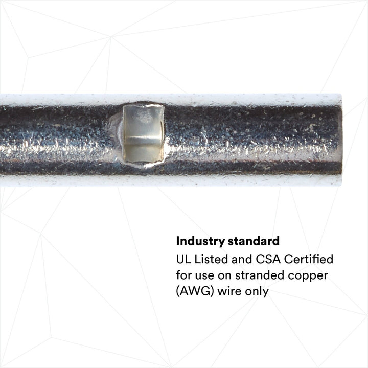 3M Scotchlok Butt Connector, Non-Insulated Seamless M14BCK, 16-14 AWG