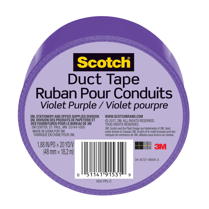 Scotch® Duct Tape 920-PPL-C, 1.88 in x 20 yd (48 mm x 18,2 m), Purple