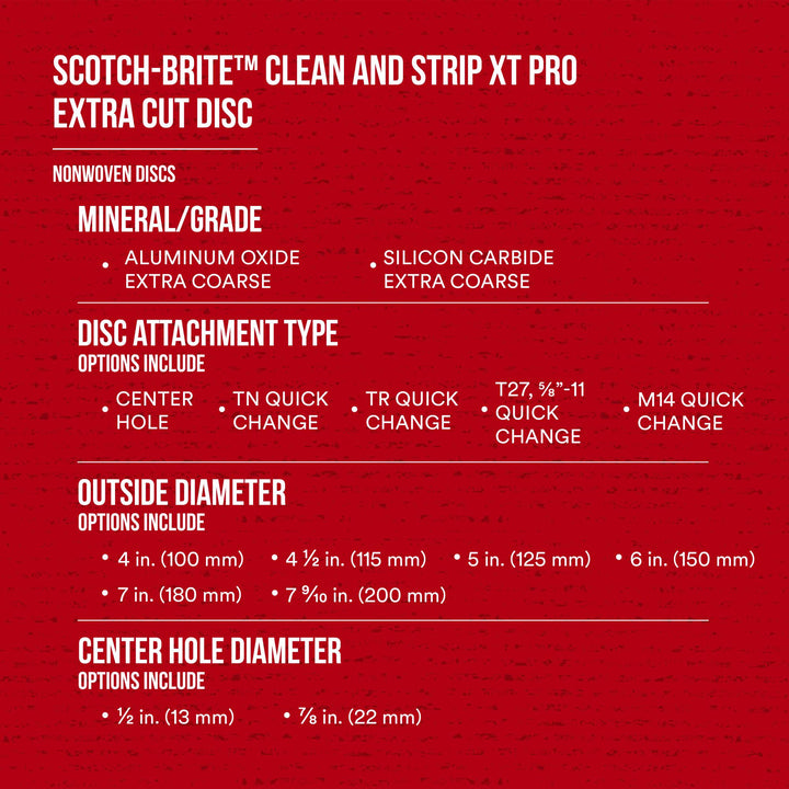 Scotch-Brite Clean and Strip XT Pro Extra Cut Disc, XC-DC, A/O Extra
Coarse