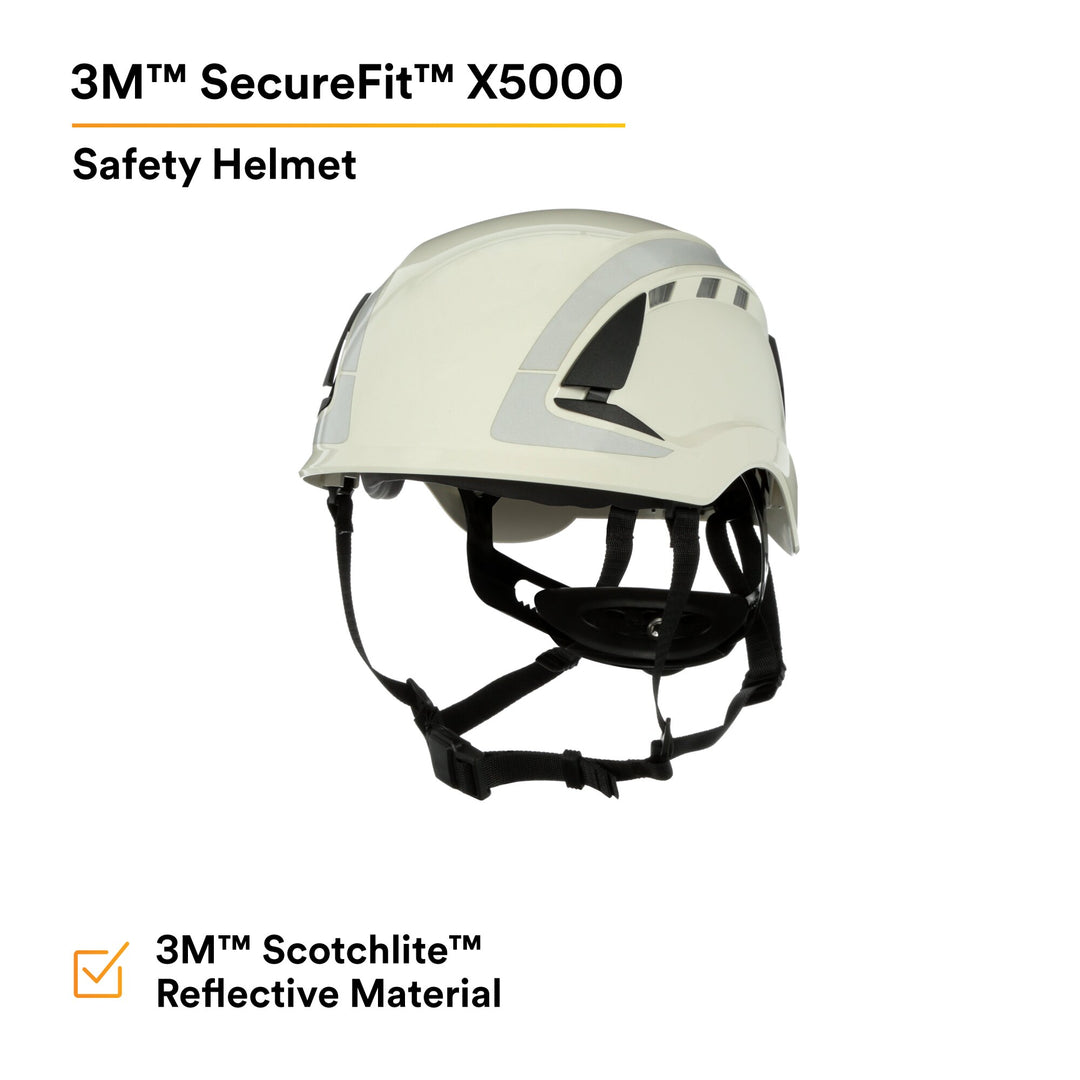 3M SecureFit Safety Helmet, X5001VX-ANSI,  White, vented, 1Ea/Box