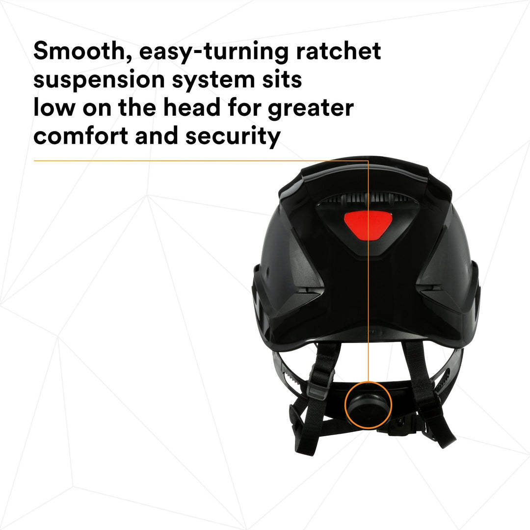 3M SecureFit Safety Helmet, X5012V-ANSI,  Black, vented