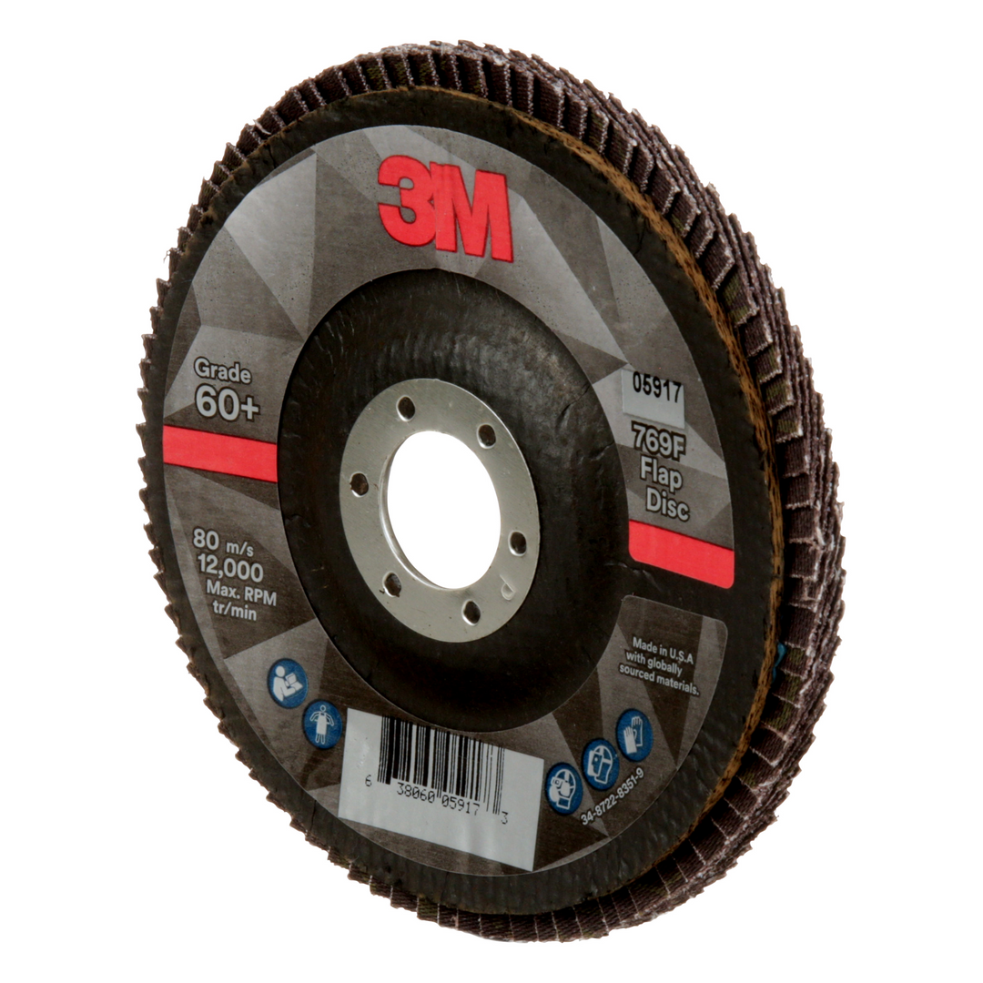 3M Flap Disc 769F, 60+, T29, 5 in x 7/8 in