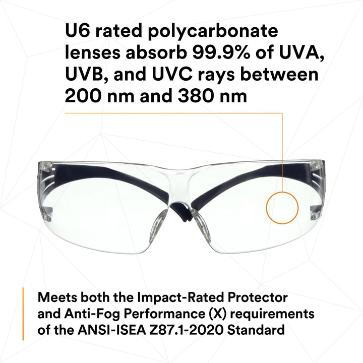 3M SecureFit 200 Series SF201SGAF-BLU, Blue Temples