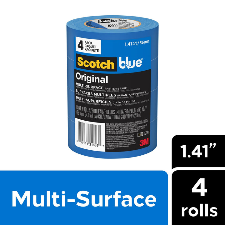 ScotchBlue Original Painter's Tape 2090-36EP4, 1.41 in x 60 yd (36mm x54,8m)