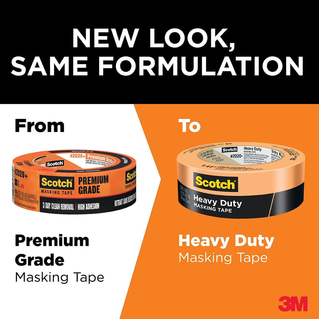 Scotch® Heavy Duty Masking Tape 2020+-48TP, 1.88 in x 60.1 yd (48mm x55m)