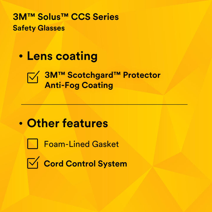 3M Solus CCS Series, SCCS07SGAF-GRN, Scotchgard Anti-Fog Coating