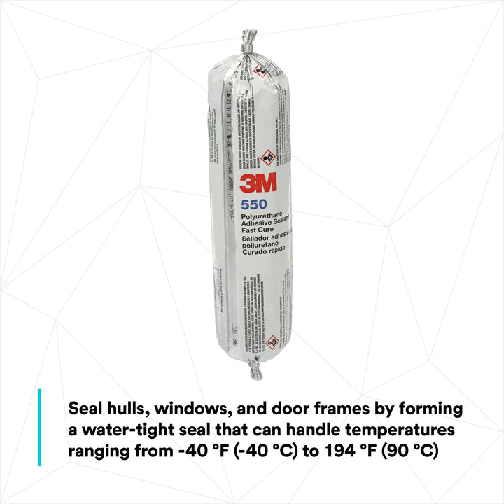 3M Polyurethane Adhesive Sealant 550FC Fast Cure, Gray, 350 mL SausagePack