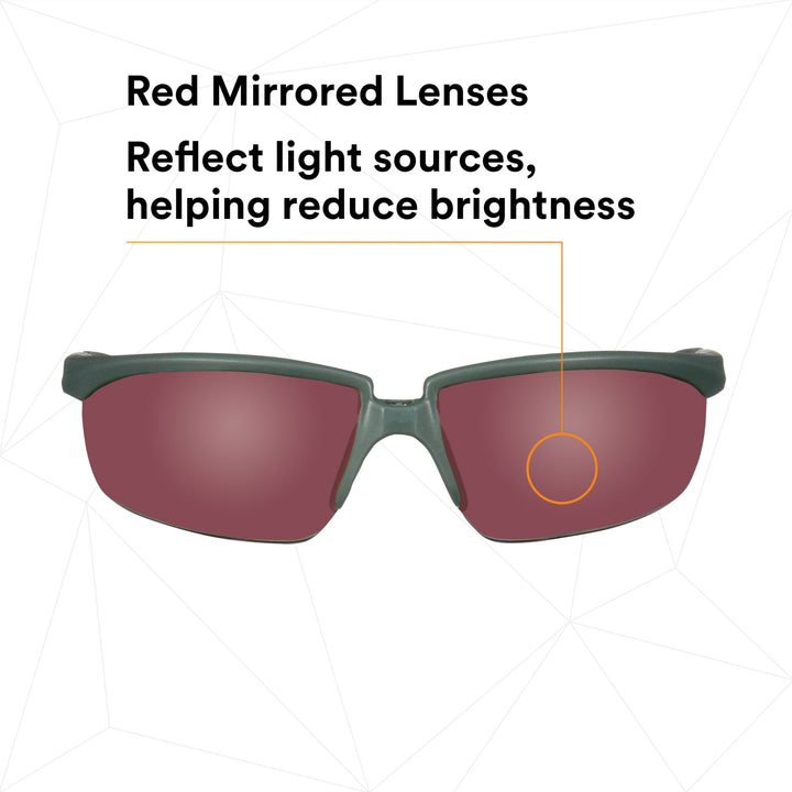 3M Solus 2000 Series, S2024AS-RED, Gray/Red Temples, Red MirrorAnti-Scratch lens