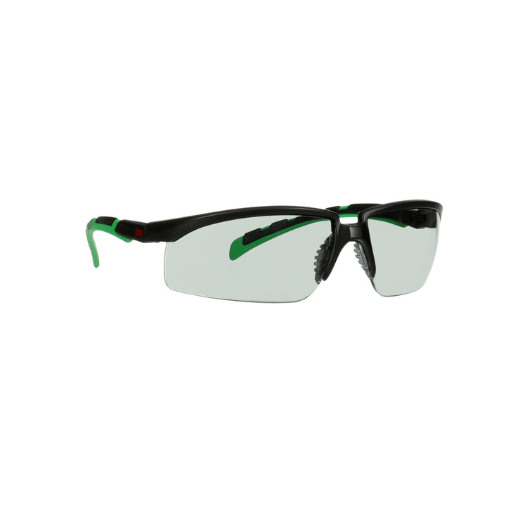 3M Solus 2000 Series, S2017AS-BLK, Black/Green Temples