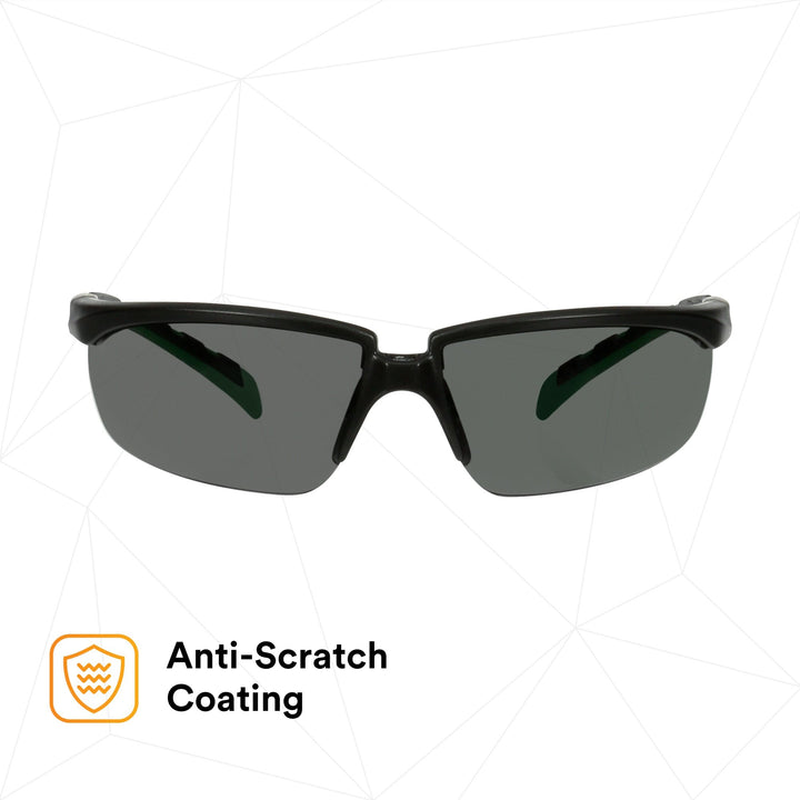 3M Solus 2000 Series, S2030AS-BLK, Black/Green Temples