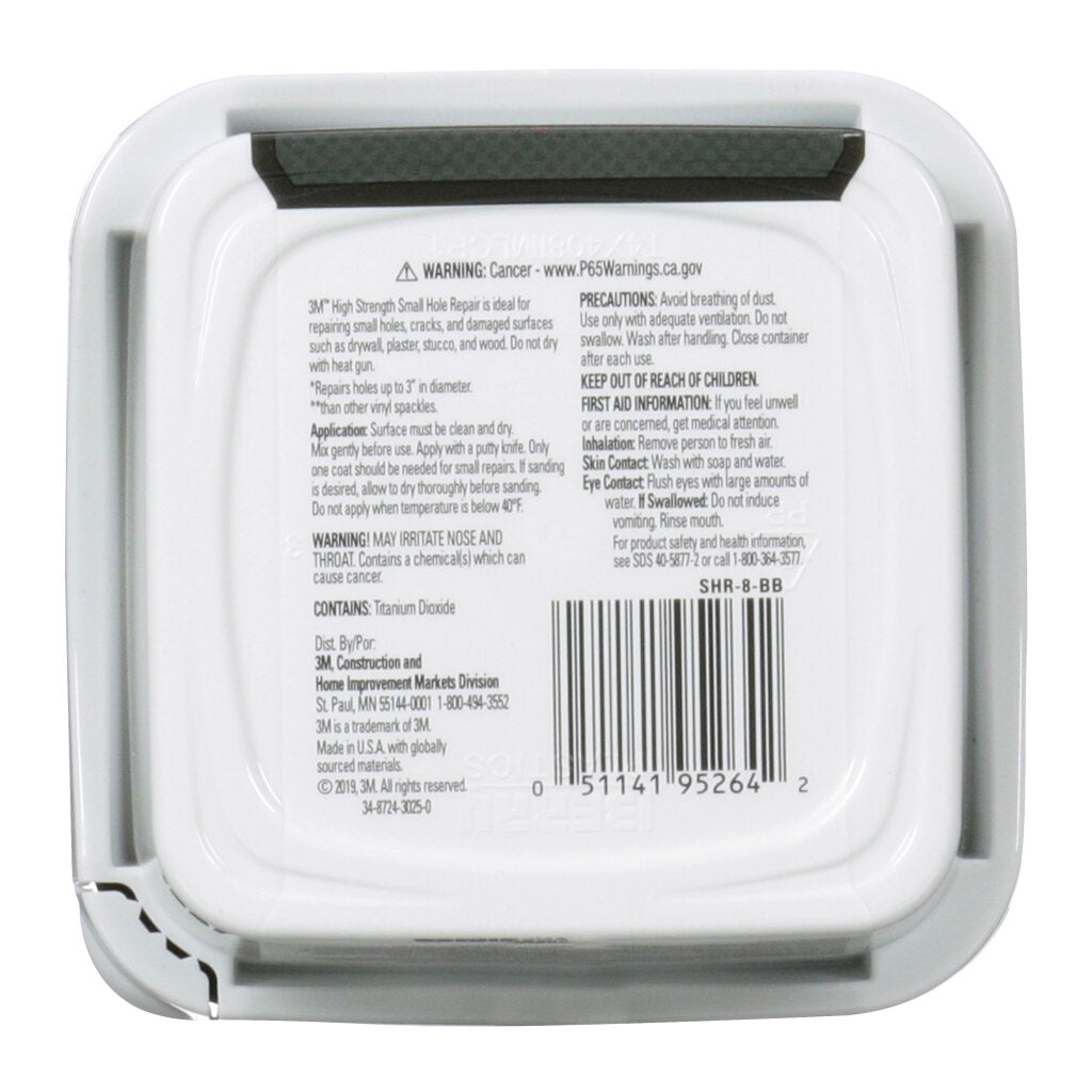 3M High Strength Small Hole Repair, 8 oz, SHR-8-BB