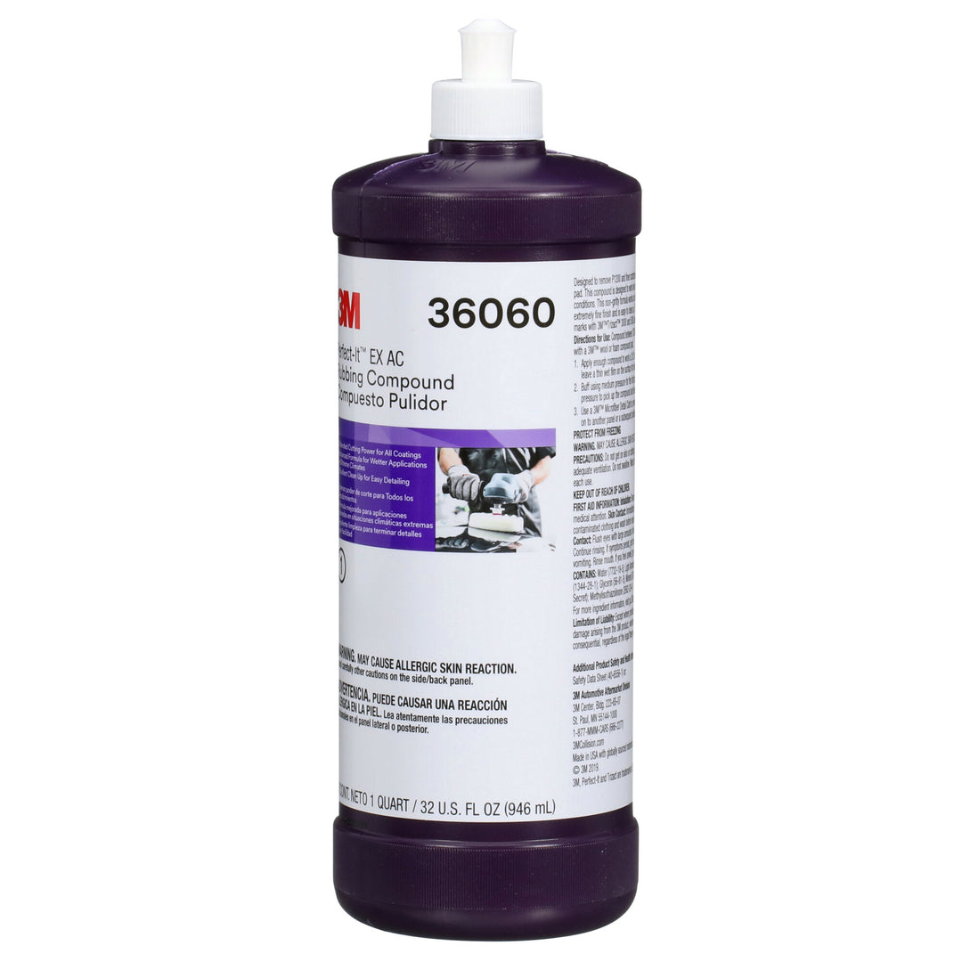 3M Perfect-It EX AC Rubbing Compound, 36060, 1 qt (32 fl oz), 6 percase