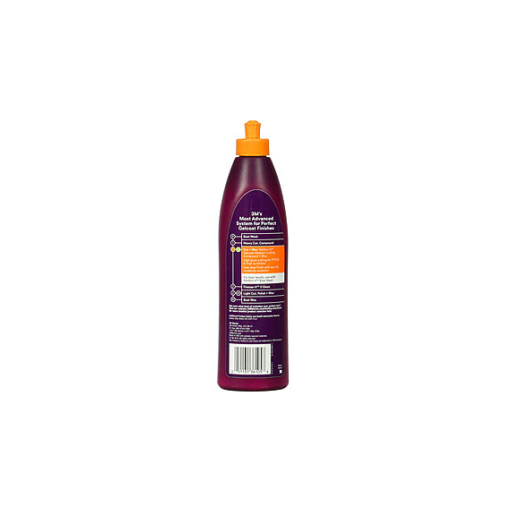3M Perfect-It Gelcoat Medium Cutting Compound + Wax, 36105, 1 pint(473 mL)