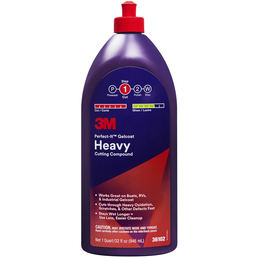 3M Perfect-It Gelcoat Heavy Cutting Compound, 36102, 1 quart (946 mL)